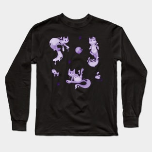 Space Cats - Purple Slime Alien Long Sleeve T-Shirt